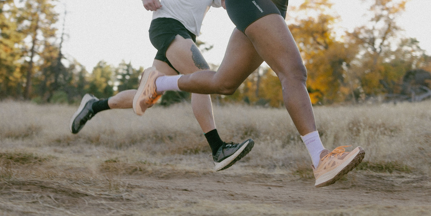 trail running in courier socks