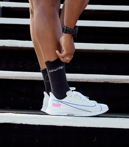 courier black lofi socks