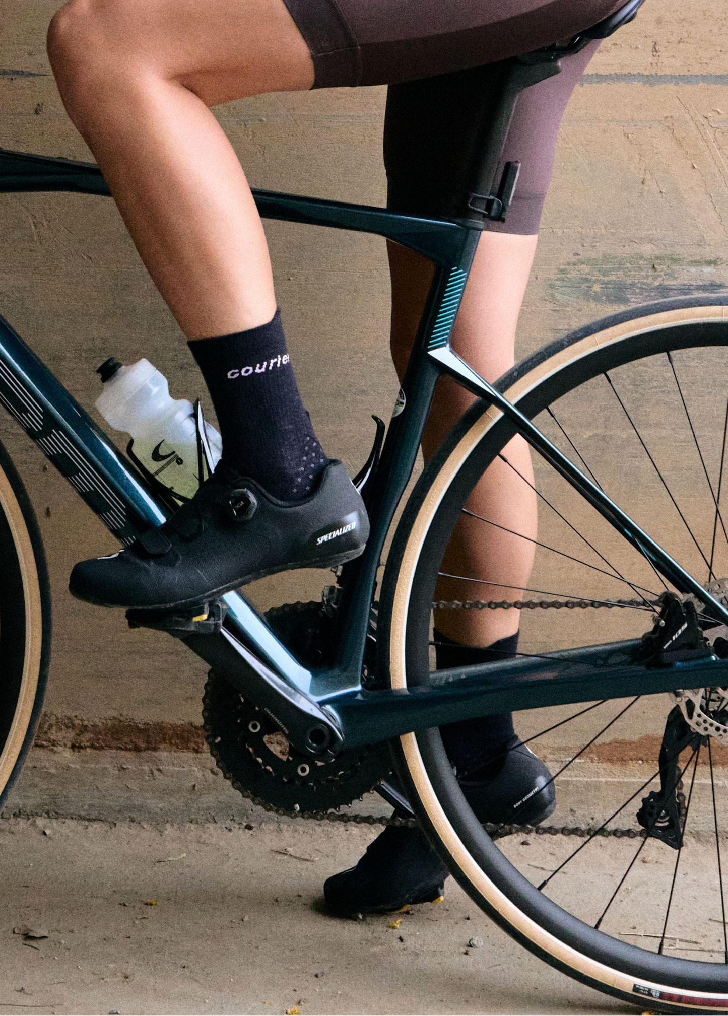 cycling in courier black LoFi socks