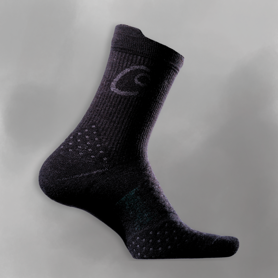 inside profile of LoFi sock with kereru bird logo