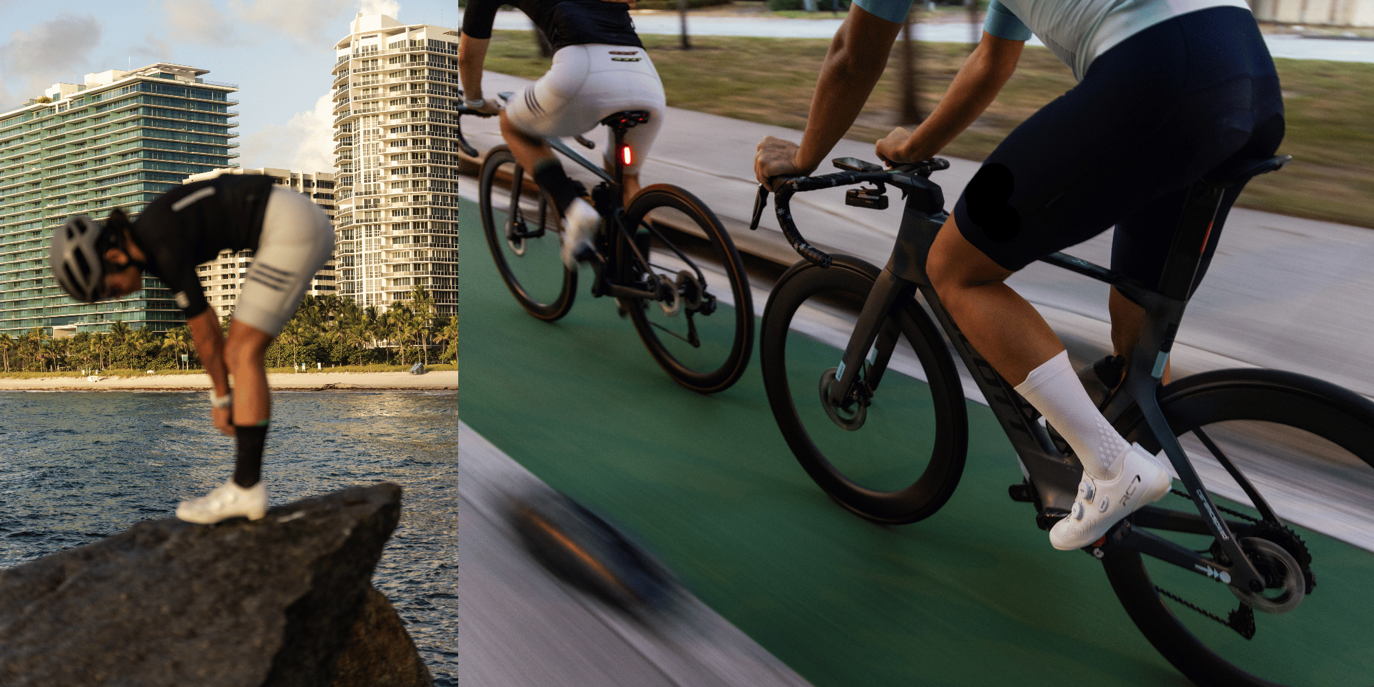 cyclists wearing black and white courier socks