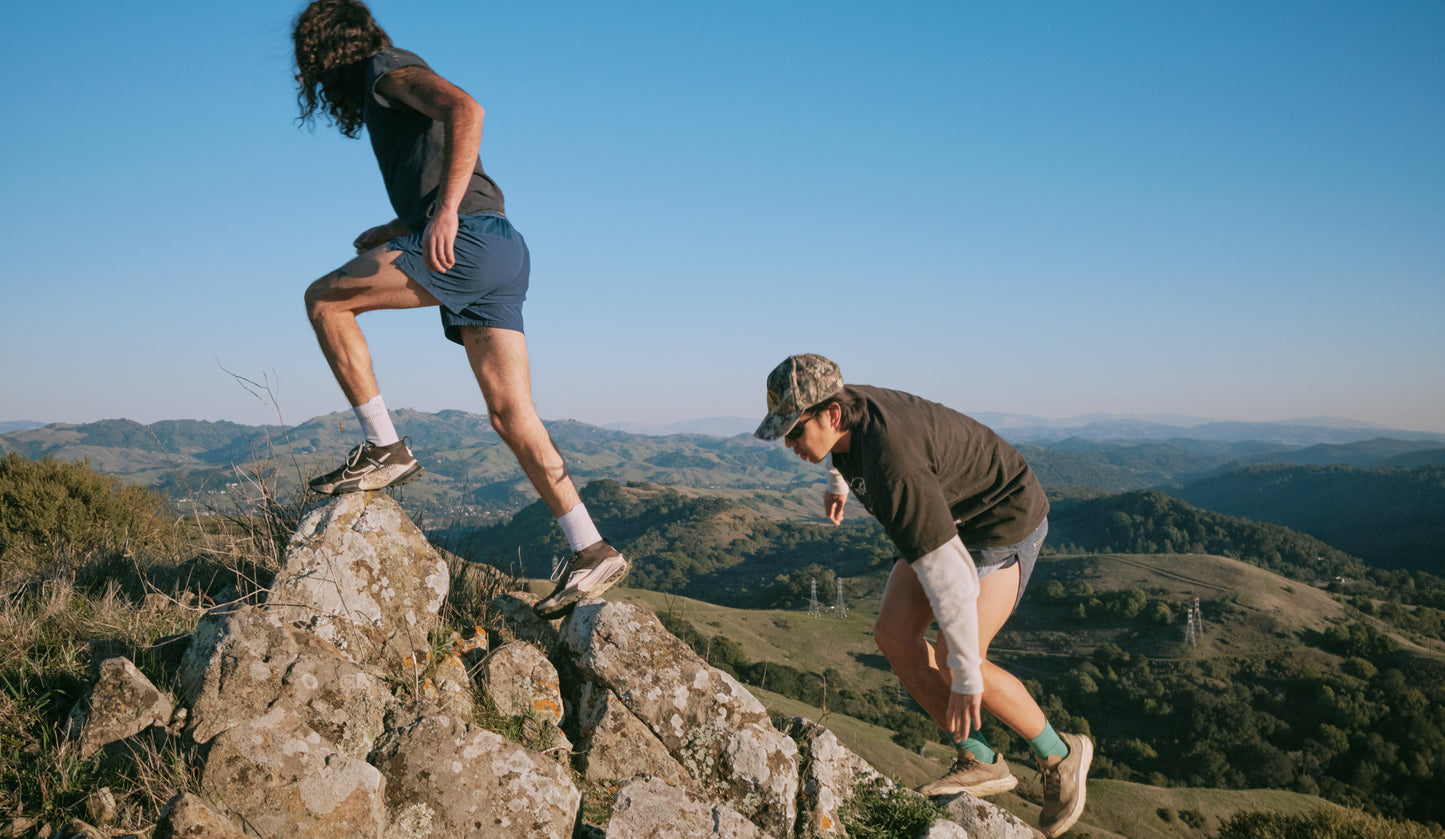 trail running in courier socks