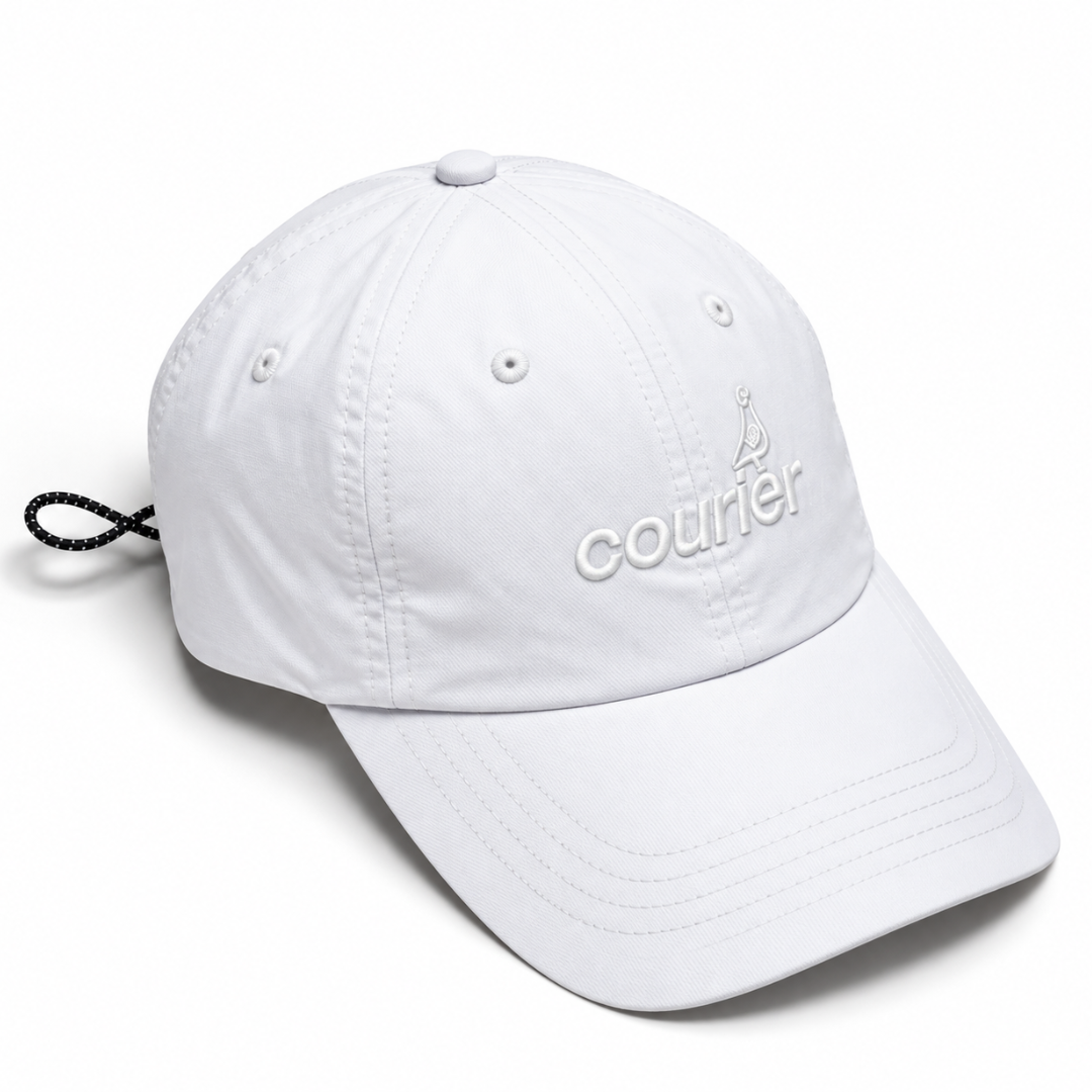white courier run hat