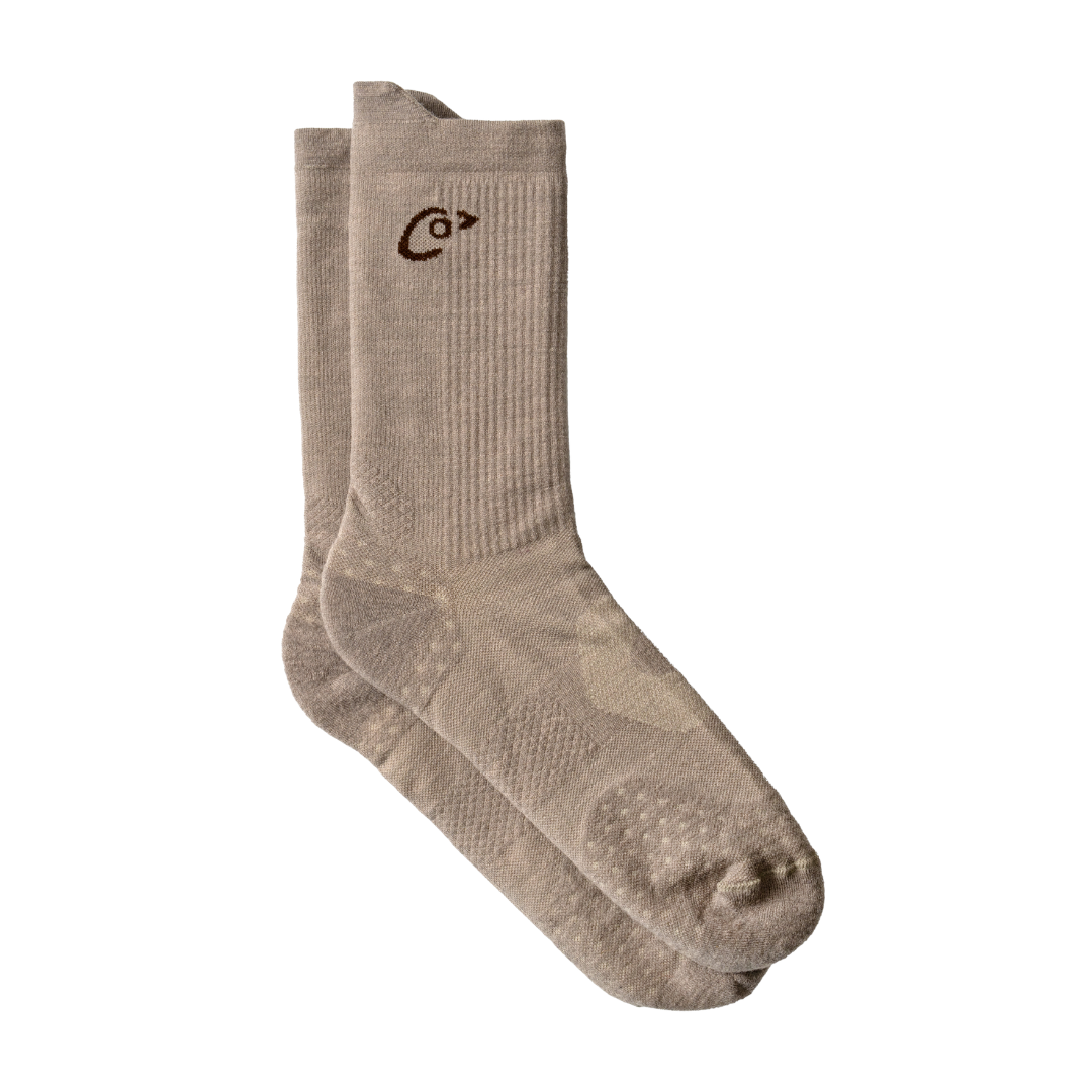 AroFi Merino Sock in Oatmeal – flat lay