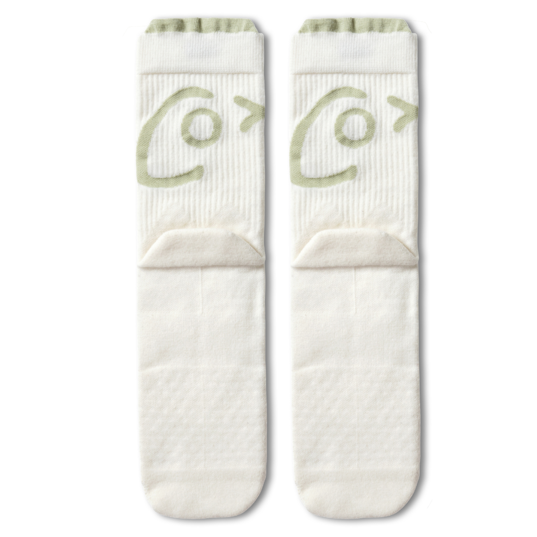 courier cream and pistachio lofi socks